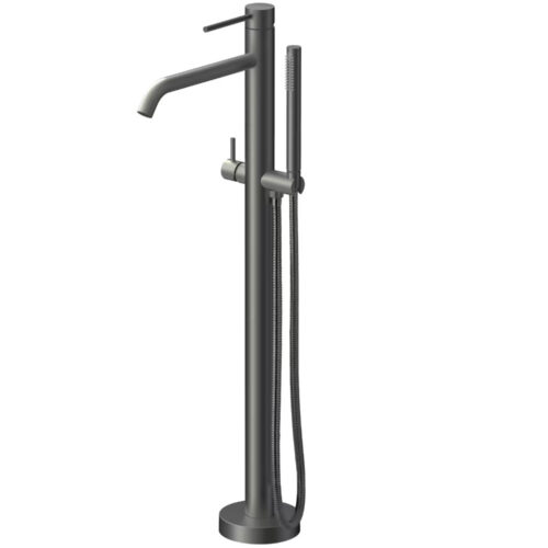 LIGHT põrandapealne vannisegisti, harjatud must kr