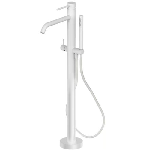 LIGHT põrandapealne vannisegisti, matt valge